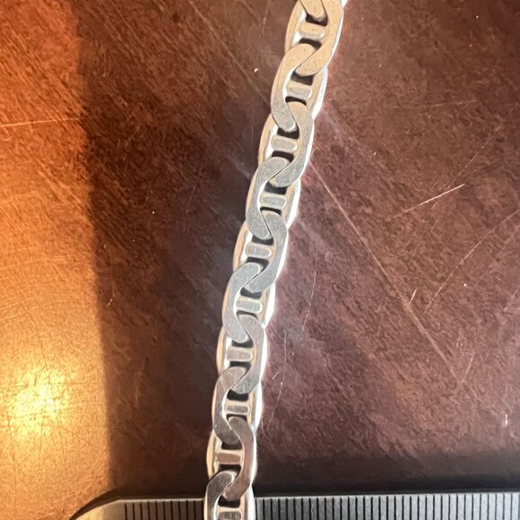Sterling Silver mariner link chain Bracelet 925 Italy Elegant Jewelry Piece 8" - Picture 8 of 10